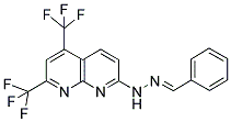 BENZENECARBALDEHYDE N-[5,7-BIS(TRIFLUOROMETHYL)[1,8]NAPHTHYRIDIN-2-YL]HYDRAZONE Struktur