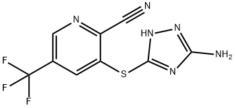 3-[(3-AMINO-1H-1,2,4-TRIAZOL-5-YL)SULFANYL]-5-(TRIFLUOROMETHYL)-2-PYRIDINECARBONITRILE Struktur