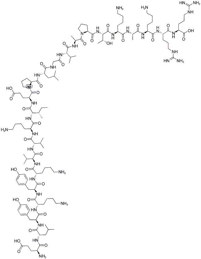 GLU-LEU-TYR-LYS-TYR-LYS-VAL-VAL-LYS-ILE-GLU-PRO-LEU-GLY-VAL-ALA-PRO-THR-LYS-ALA-LYS-ARG-ARG Struktur