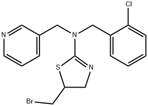 N-[5-(BROMOMETHYL)-4,5-DIHYDRO-1,3-THIAZOL-2-YL]-N-(2-CHLOROBENZYL)-N-(PYRIDIN-3-YLMETHYL)AMINE Struktur