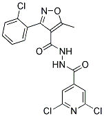 N'4-[(2,6-DICHLORO-4-PYRIDYL)CARBONYL]-3-(2-CHLOROPHENYL)-5-METHYL-4-ISOXAZOLECARBOHYDRAZIDE Struktur