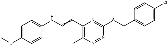 N-(2-(3-[(4-CHLOROBENZYL)SULFANYL]-6-METHYL-1,2,4-TRIAZIN-5-YL)VINYL)-4-METHOXYANILINE Struktur