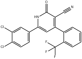 6-(3,4-DICHLOROPHENYL)-2-HYDROXY-4-[2-(TRIFLUOROMETHYL)PHENYL]NICOTINONITRILE Struktur