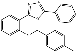 2-(2-[(4-METHYLBENZYL)SULFANYL]PHENYL)-5-PHENYL-1,3,4-OXADIAZOLE Struktur