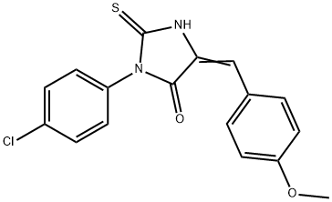 3-(4-CHLOROPHENYL)-5-[(4-METHOXYPHENYL)METHYLENE]-2-THIOXOTETRAHYDRO-4H-IMIDAZOL-4-ONE Struktur