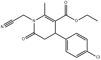 ETHYL 4-(4-CHLOROPHENYL)-1-(CYANOMETHYL)-2-METHYL-6-OXO-1,4,5,6-TETRAHYDRO-3-PYRIDINECARBOXYLATE Struktur