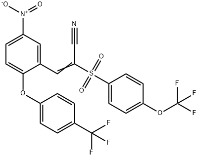 3-(5-NITRO-2-(4-(TRIFLUOROMETHYL)PHENOXY)PHENYL)-2-((4-(TRIFLUOROMETHOXY)PHENYL)SULFONYL)PROP-2-ENENITRILE Struktur