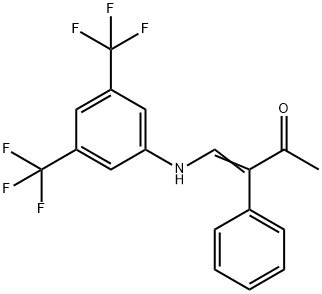 4-[3,5-BIS(TRIFLUOROMETHYL)ANILINO]-3-PHENYL-3-BUTEN-2-ONE Struktur