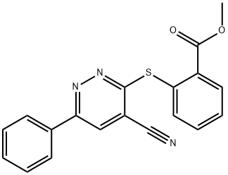 METHYL 2-[(4-CYANO-6-PHENYL-3-PYRIDAZINYL)SULFANYL]BENZENECARBOXYLATE Struktur