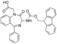 (R,S)-FMOC-3-AMINO-N-1-CARBOXYMETHYL-2-OXO-5-PHENYL-1,4-BENZODIAZEPINE Struktur