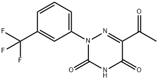 6-ACETYL-2-[3-(TRIFLUOROMETHYL)PHENYL]-1,2,4-TRIAZINE-3,5(2H,4H)-DIONE Struktur