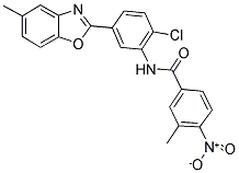 N-[2-CHLORO-5-(5-METHYL-BENZOOXAZOL-2-YL)-PHENYL]-3-METHYL-4-NITRO-BENZAMIDE Struktur