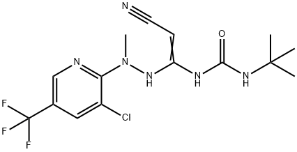 N-(TERT-BUTYL)-N'-(1-(2-[3-CHLORO-5-(TRIFLUOROMETHYL)-2-PYRIDINYL]-2-METHYLHYDRAZINO)-2-CYANOVINYL)UREA Struktur