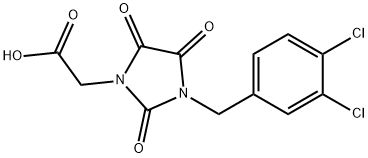 2-[3-(3,4-DICHLOROBENZYL)-2,4,5-TRIOXO-1-IMIDAZOLIDINYL]ACETIC ACID Struktur