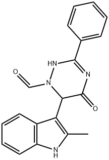 6-(2-METHYL-1H-INDOL-3-YL)-5-OXO-3-PHENYL-5,6-DIHYDRO-1,2,4-TRIAZINE-1(2H)-CARBALDEHYDE Struktur