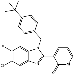 3-(1-[4-(TERT-BUTYL)BENZYL]-5,6-DICHLORO-1H-1,3-BENZIMIDAZOL-2-YL)-2(1H)-PYRIDINONE Struktur