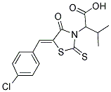 2-[(5Z)-5-(4-CHLOROBENZYLIDENE)-4-OXO-2-THIOXO-1,3-THIAZOLIDIN-3-YL]-3-METHYLBUTANOIC ACID Struktur