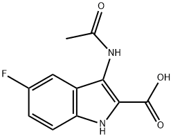 3-ACETYLAMINO-5-FLUORO-1H-INDOLE-2-CARBOXYLIC ACID Struktur