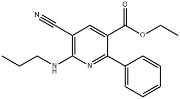 ETHYL 5-CYANO-2-PHENYL-6-(PROPYLAMINO)NICOTINATE Struktur