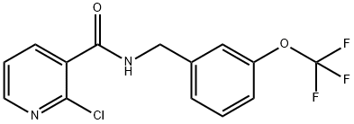 (2-CHLORO(3-PYRIDYL))-N-((3-(TRIFLUOROMETHOXY)PHENYL)METHYL)FORMAMIDE Struktur