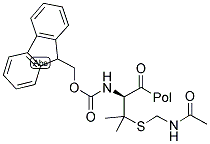 FMOC-BETA,BETA-DIMETHYL-D-CYS(ACM)-P-ALKOXYBENZYL ALCOHOL RESIN Struktur