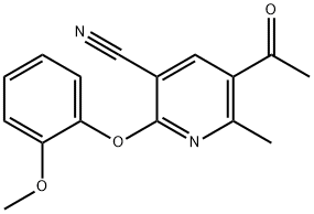 5-ACETYL-2-(2-METHOXYPHENOXY)-6-METHYLNICOTINONITRILE Struktur