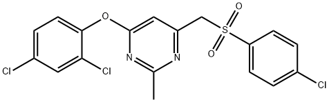 4-([(4-CHLOROPHENYL)SULFONYL]METHYL)-6-(2,4-DICHLOROPHENOXY)-2-METHYLPYRIMIDINE Struktur