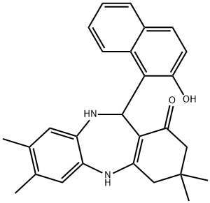 11-(2-HYDROXY-1-NAPHTHYL)-3,3,7,8-TETRAMETHYL-2,3,4,5,10,11-HEXAHYDRO-1H-DIBENZO[B,E][1,4]DIAZEPIN-1-ONE Struktur