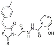 2-HYDROXY-N'-([(5E)-5-(4-METHYLBENZYLIDENE)-4-OXO-2-THIOXO-1,3-THIAZOLIDIN-3-YL]ACETYL)BENZOHYDRAZIDE Struktur