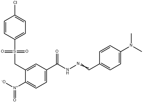 3-([(4-CHLOROPHENYL)SULFONYL]METHYL)-N'-([4-(DIMETHYLAMINO)PHENYL]METHYLENE)-4-NITROBENZENECARBOHYDRAZIDE Struktur