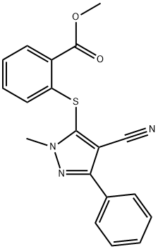 METHYL 2-[(4-CYANO-1-METHYL-3-PHENYL-1H-PYRAZOL-5-YL)SULFANYL]BENZENECARBOXYLATE Struktur