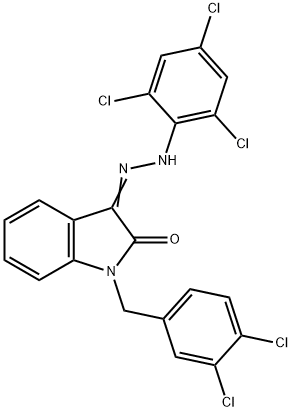 1-(3,4-DICHLOROBENZYL)-1H-INDOLE-2,3-DIONE 3-[N-(2,4,6-TRICHLOROPHENYL)HYDRAZONE] Struktur