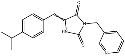 5-[(4-ISOPROPYLPHENYL)METHYLENE]-3-(3-PYRIDINYLMETHYL)-2-THIOXOTETRAHYDRO-4H-IMIDAZOL-4-ONE Struktur