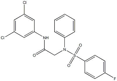 N-(3,5-DICHLOROPHENYL)-2-([(4-FLUOROPHENYL)SULFONYL]ANILINO)ACETAMIDE Struktur