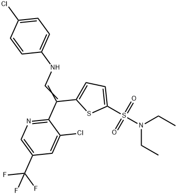 5-(2-(4-CHLOROANILINO)-1-[3-CHLORO-5-(TRIFLUOROMETHYL)-2-PYRIDINYL]VINYL)-N,N-DIETHYL-2-THIOPHENESULFONAMIDE Struktur