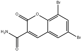 6,8-DIBROMO-2-OXO-2H-CHROMENE-3-CARBOXAMIDE Struktur