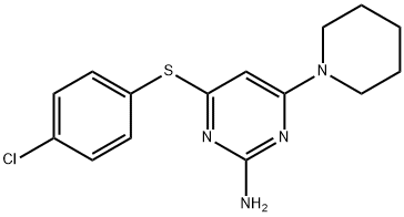 4-[(4-CHLOROPHENYL)SULFANYL]-6-PIPERIDINO-2-PYRIMIDINAMINE Struktur