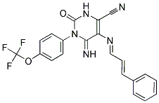 5-(1-AZA-4-PHENYLBUTA-1,3-DIENYL)-4-IMINO-2-OXO-3-(4-(TRIFLUOROMETHOXY)PHENYL)-1H-1,3-DIAZINE-6-CARBONITRILE Struktur