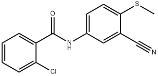 2-CHLORO-N-[3-CYANO-4-(METHYLSULFANYL)PHENYL]BENZENECARBOXAMIDE Struktur