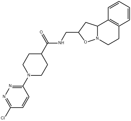 N-(1,5,6,10B-TETRAHYDRO-2H-ISOXAZOLO[3,2-A]ISOQUINOLIN-2-YLMETHYL)-1-(6-CHLORO-3-PYRIDAZINYL)-4-PIPERIDINECARBOXAMIDE Struktur