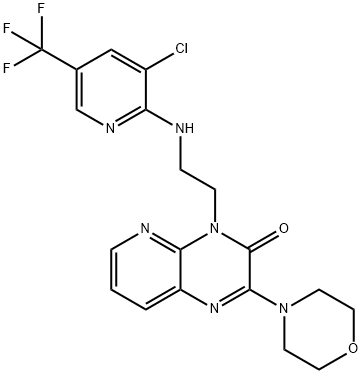 4-(2-([3-CHLORO-5-(TRIFLUOROMETHYL)-2-PYRIDINYL]AMINO)ETHYL)-2-MORPHOLINOPYRIDO[2,3-B]PYRAZIN-3(4H)-ONE Struktur