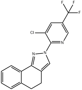 2-[3-CHLORO-5-(TRIFLUOROMETHYL)-2-PYRIDINYL]-4,5-DIHYDRO-2H-BENZO[G]INDAZOLE Struktur