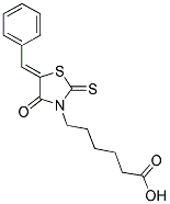 6-(5-BENZYLIDENE-4-OXO-2-THIOXO-THIAZOLIDIN-3-YL)-HEXANOIC ACID Struktur