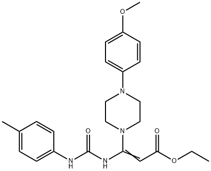 ETHYL 3-[4-(4-METHOXYPHENYL)PIPERAZINO]-3-[(4-TOLUIDINOCARBONYL)AMINO]ACRYLATE Struktur