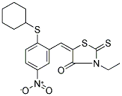 5-([2-(CYCLOHEXYLSULFANYL)-5-NITROPHENYL]METHYLENE)-3-ETHYL-2-THIOXO-1,3-THIAZOLAN-4-ONE Struktur