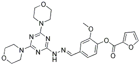 (E)-4-((2-(4,6-DIMORPHOLINO-1,3,5-TRIAZIN-2-YL)HYDRAZONO)METHYL)-2-METHOXYPHENYL FURAN-2-CARBOXYLATE Struktur