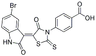 4-[(5Z)-5-(5-BROMO-2-OXO-1,2-DIHYDRO-3H-INDOL-3-YLIDENE)-4-OXO-2-THIOXO-1,3-THIAZOLIDIN-3-YL]BENZOIC ACID Struktur