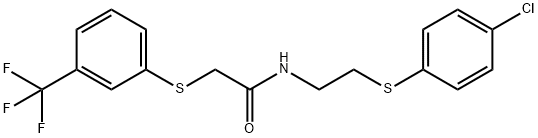 N-(2-[(4-CHLOROPHENYL)SULFANYL]ETHYL)-2-([3-(TRIFLUOROMETHYL)PHENYL]SULFANYL)ACETAMIDE Struktur