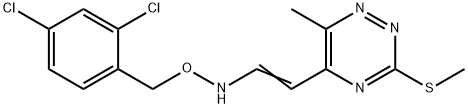 5-(2-([(2,4-DICHLOROBENZYL)OXY]AMINO)VINYL)-6-METHYL-3-(METHYLSULFANYL)-1,2,4-TRIAZINE Struktur