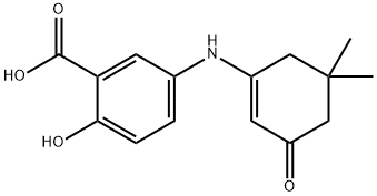 5-(5,5-DIMETHYL-3-OXO-CYCLOHEX-1-ENYLAMINO)-2-HYDROXY-BENZOIC ACID Struktur